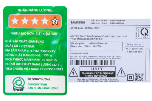 Smart Tivi Cong Samsung 4K 55 inch UA55NU7500