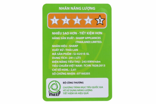Tủ lạnh Sharp Inverter 224 lít SJ-X251E-SL