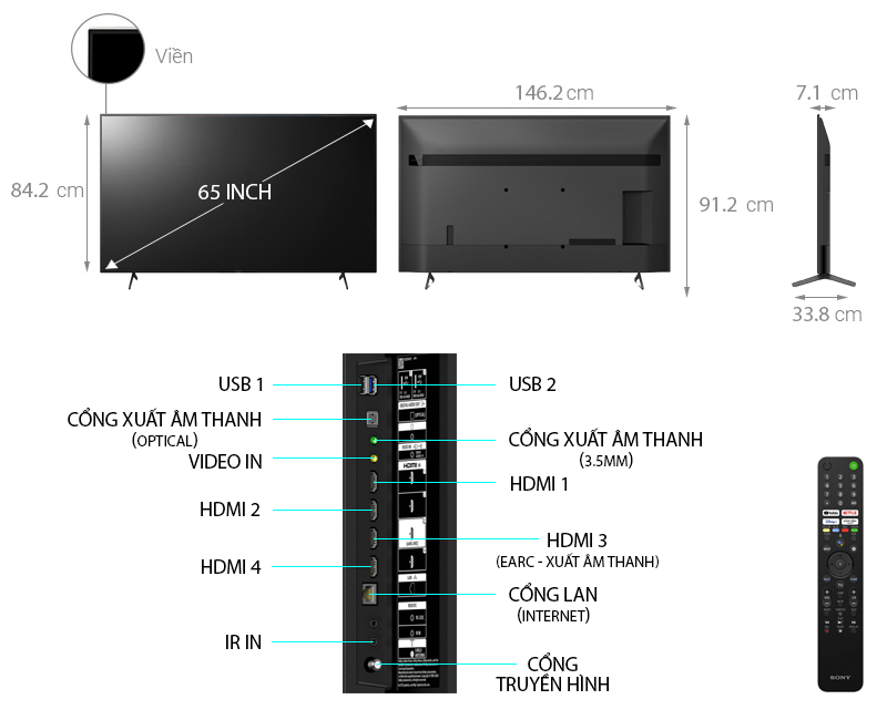 Smart Tivi 4K Sony KD-65X80J/S 65 inch Android TV