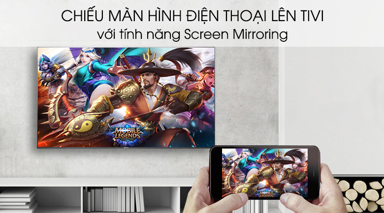 Android Tivi Sony 4K 55 inch KD-55X8500h - Chiếu màn hình 