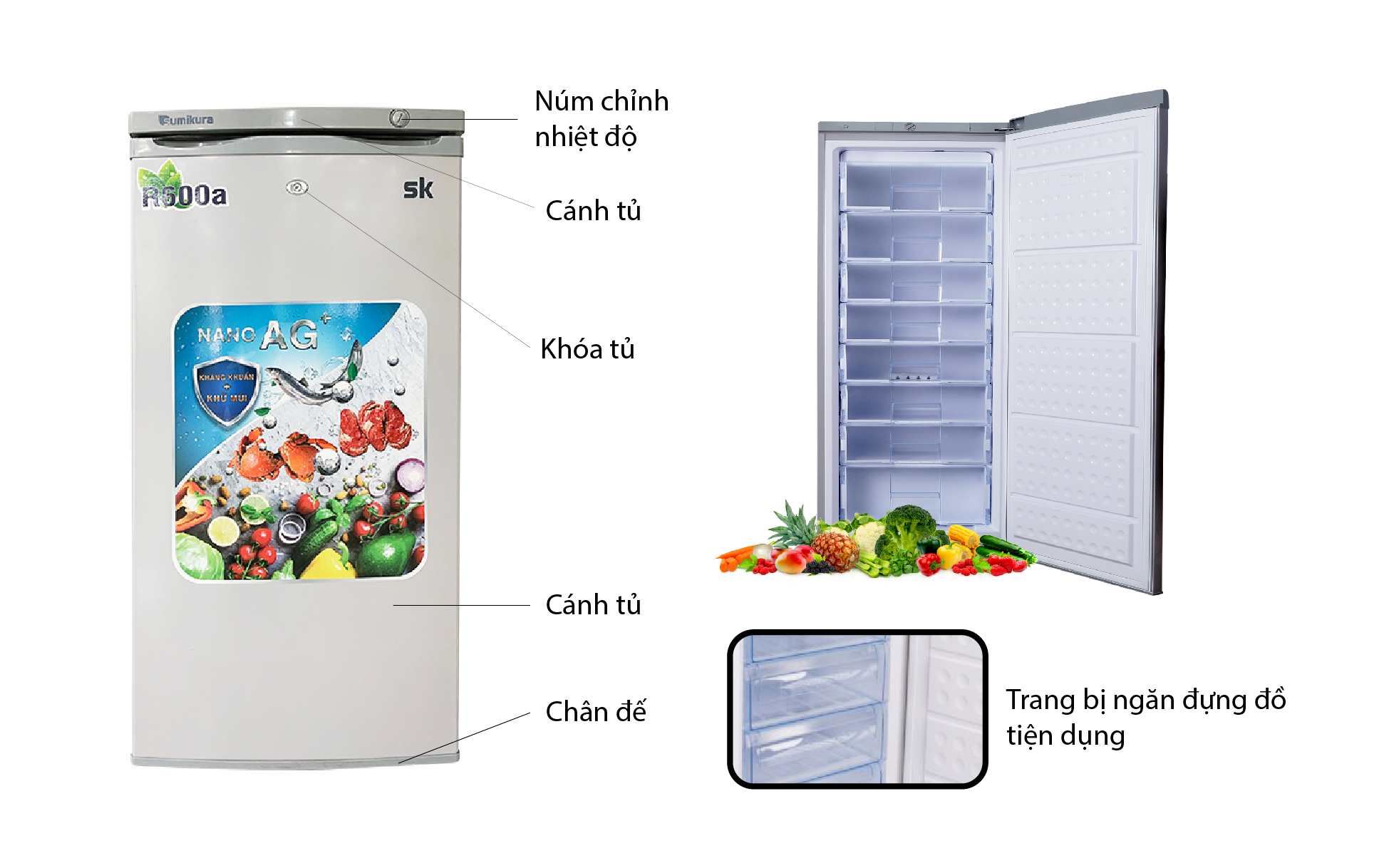 Tủ đông Sumikura SKFU-218