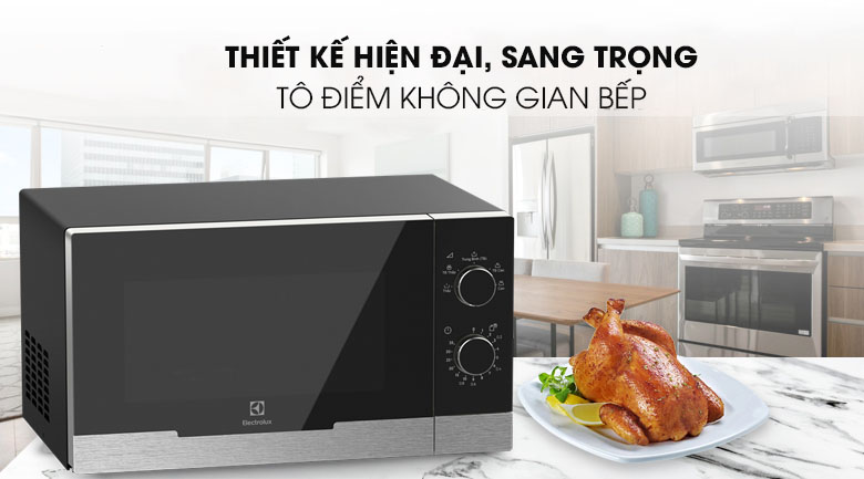 Thiết kế gọn đẹp - Lò vi sóng Electrolux EMM23KI9EBP 23 lít Thiết kế gọn đẹp - Lò vi sóng Electrolux EMM23KI9EBP 23 lít