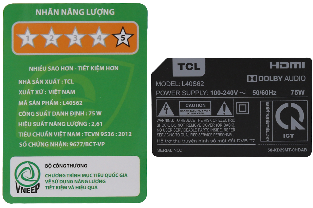 Smart Tivi TCL 40 inch L40S62