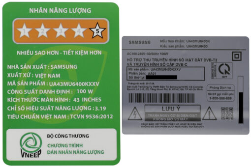 Smart Tivi Samsung 4K 43 inch UA43MU6400