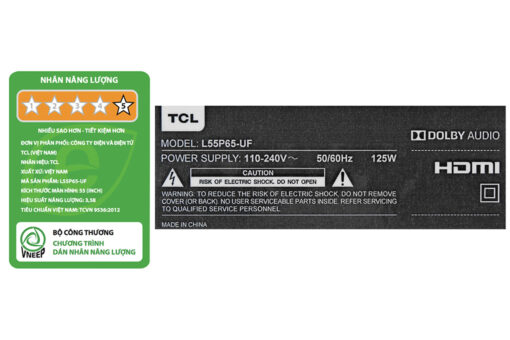 Smart Tivi TCL 4K 55 inch L55P65-UF