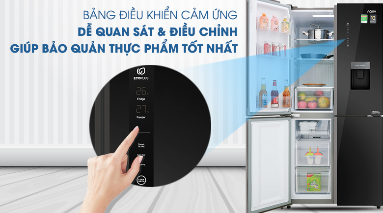 Tủ lạnh Aqua Inverter 456 lít AQR-IGW525EM GB