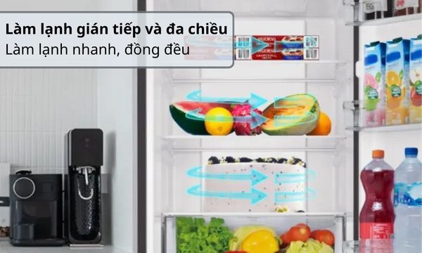Tủ lạnh Aqua Inverter 320 lít AQR-B380MA(WGP)U1 - Làm lạnh gián tiếp và đa chiều