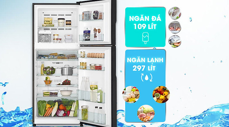 Tủ lạnh Hitachi Inverter 339 lít R-FVX450PGV9(GBK)
