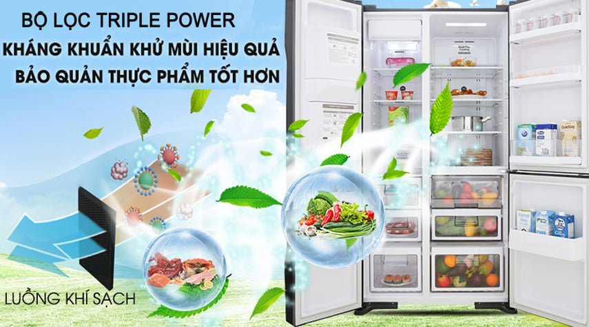 Tủ lạnh Hitachi R-MX800GVGV0 GBK 569 lít 3 cánh Inverter