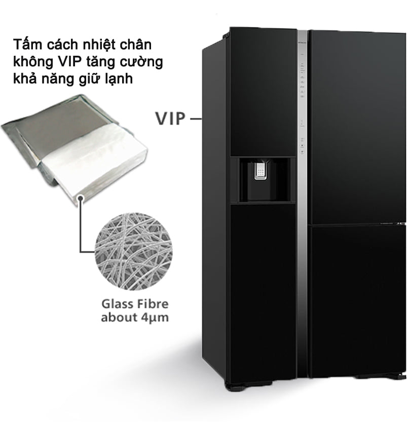 Tủ lạnh Hitachi R-MX800GVGV0 GBK 569 lít 3 cánh Inverter