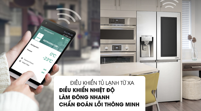 Điều khiển tủ lạnh từ xa độc đáo trên tủ lạnh LG GR-X247JS