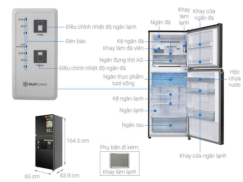 Tủ lạnh Panasonic Inverter 326 lít NR-TL351GVKV