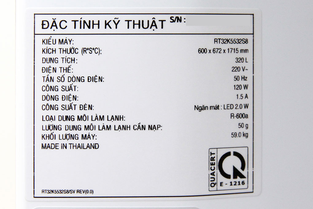 Tủ lạnh Samsung Inverter 320 lít RT32K5532S8/SV