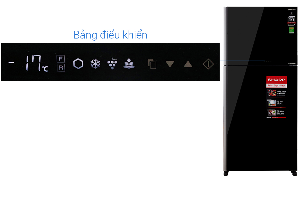 Tủ lạnh Sharp Inverter 556 lít SJ-XP595PG-BK