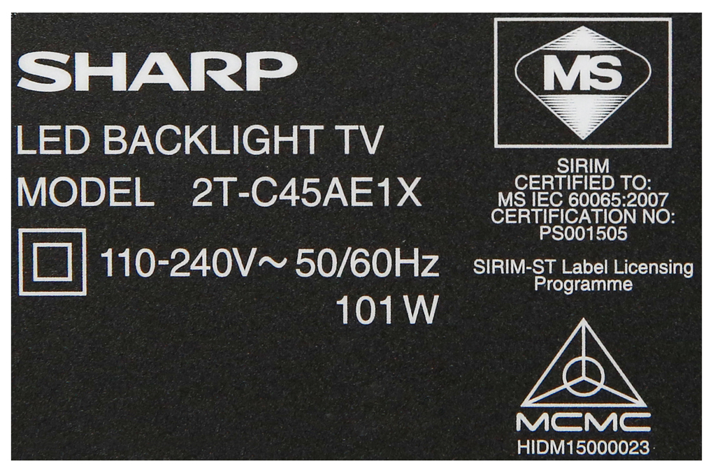 Smart Tivi Sharp 45 inch 2T-C45AE1X Mẫu 2019