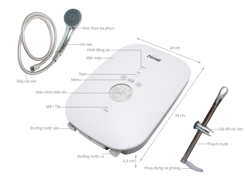 Máy nước nóng Ferroli DIVO SDN 4.500W