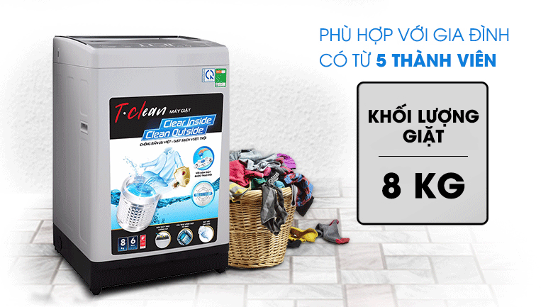 Máy giặt TCL 8 Kg TWA80-B302GM