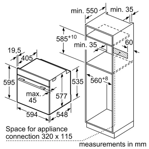 Lò nướng Bosch HBG7241B1 serie 8