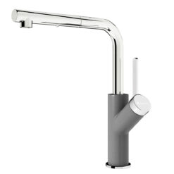 Vòi rửa Konox dây rút Artan Grey nóng lạnh