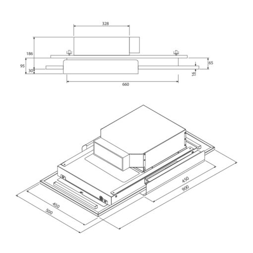 Máy hút mùi âm trần Malloca 90cm FASCIA C-90