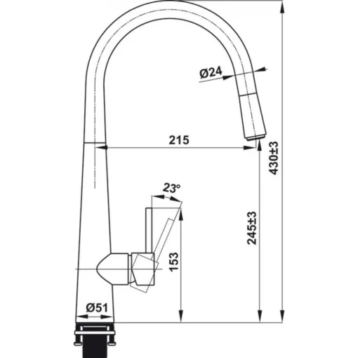 Vòi rửa bát Hafele HT21-CH1P245 Hafele 577.55.220