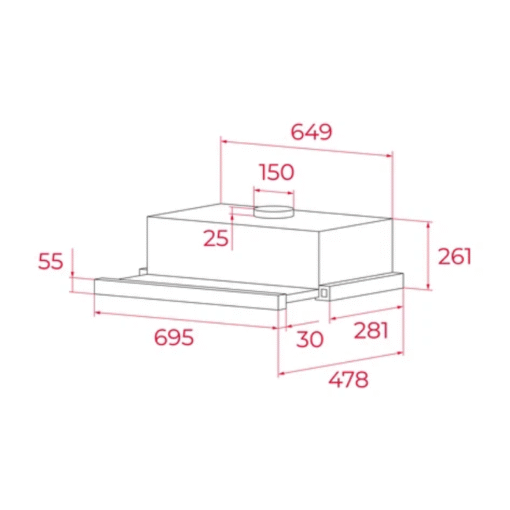 Máy hút mùi Teka CH 1170P 69.5cm 750m3/h