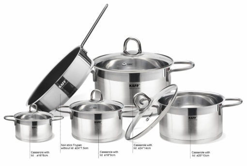Bộ nồi chảo inox 5 món Kaff KF-ST005Fr
