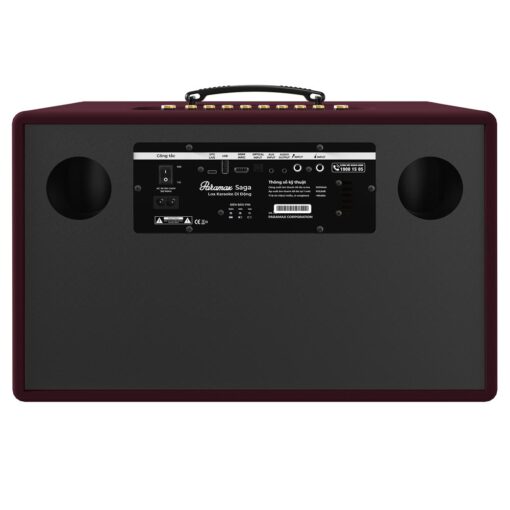 Loa xách tay Paramax Saga Burgundy bass 20cm 300W 16kg kèm 2 micro