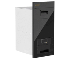 Thùng gạo gương nút nhấn Eurogold CB300B đen 30cm 18kg