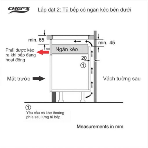 Bếp từ 2 vùng nấu Chef's MID2009I Inverter kính Ceramic 4400W