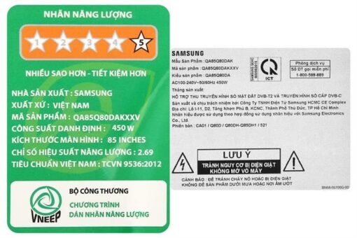 Smart Tivi QLED Samsung 4K 85 inch 85Q80DA