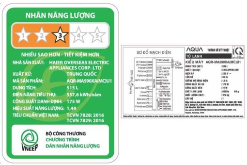 Tủ Lạnh Aqua Inverter 515 Lít AQR-MA590XA(MC)U1