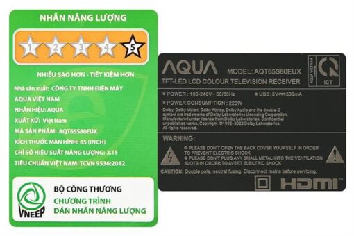 Google Tivi QLED Aqua 4K 65 inch AQT65S80EUX