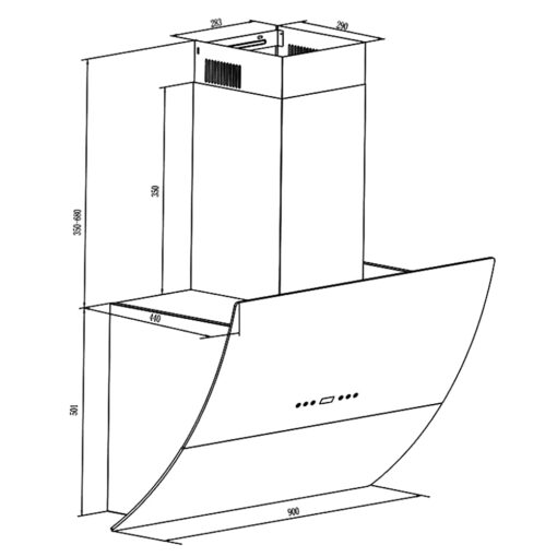 Máy hút mùi gắn tường 90cm Kocher K-2080E