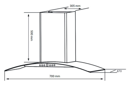 Máy hút mùi áp tường màu bạc 70cm Kocher K-226I