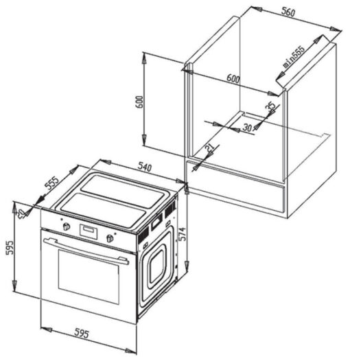 Lò nướng âm tủ 68 lít Kocher KOEU-68S08F