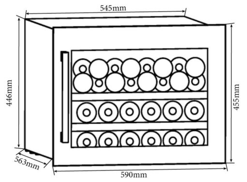 Tủ bảo quản rượu 28 chai 62 lít Kocher KWEU-1128B