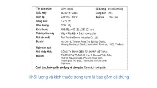 Lò vi sóng có nướng 21 lít Sharp R-G211TV-BK