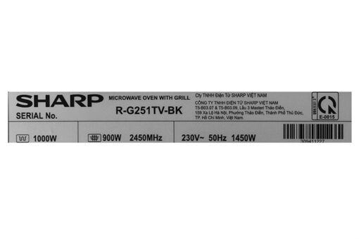 Lò vi sóng có nướng 25 lít Sharp R-G251TV-BK